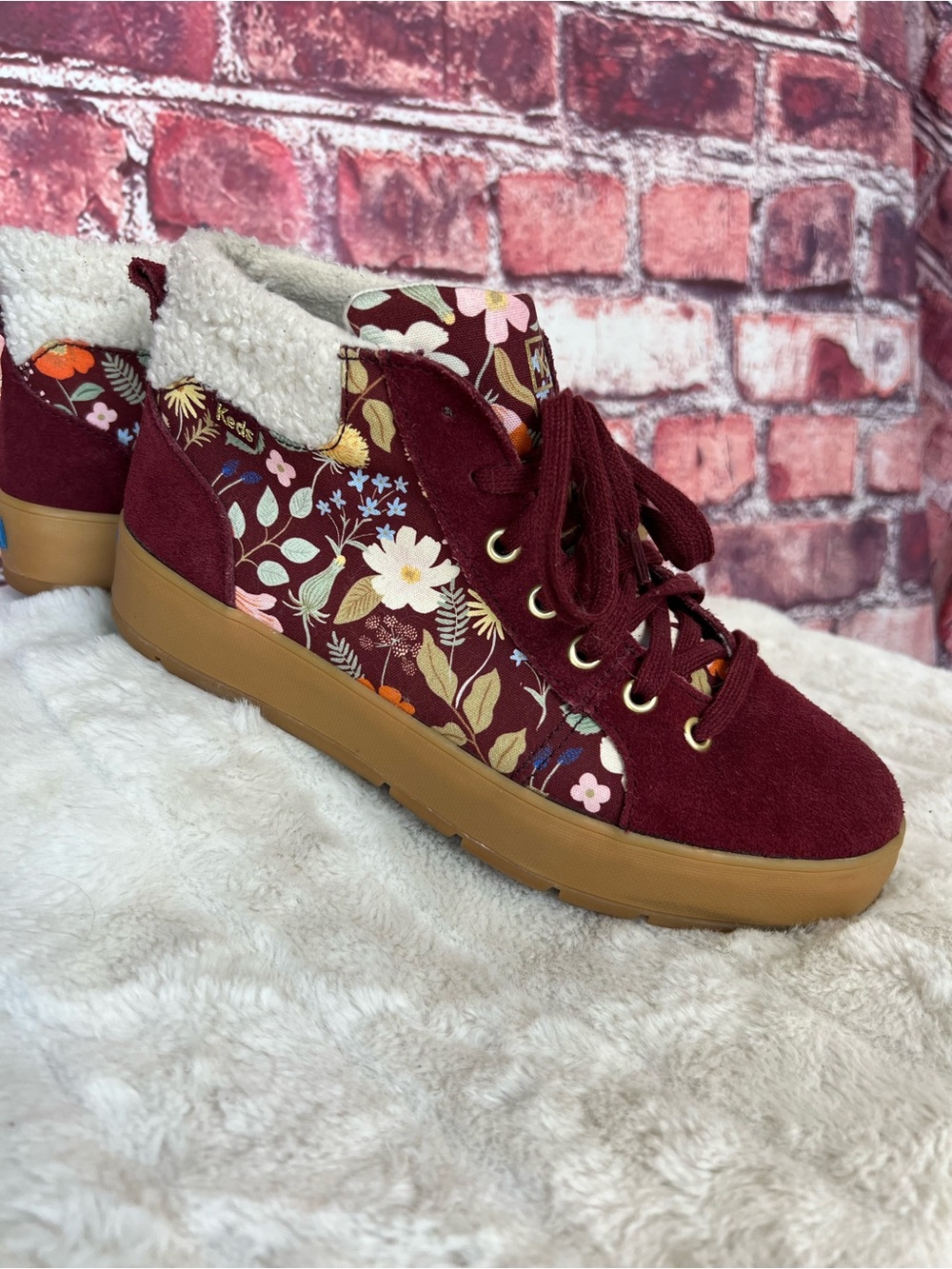Keds x Rifle Paper Co Tahoe Suede Floral High Top Sneaker Boots Size 7.5
